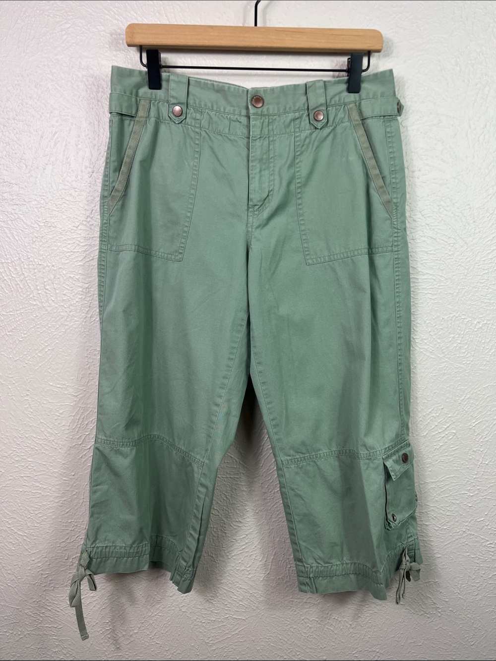 Sigrid Olsen Light Green Utility Cargo Capri Pants 8